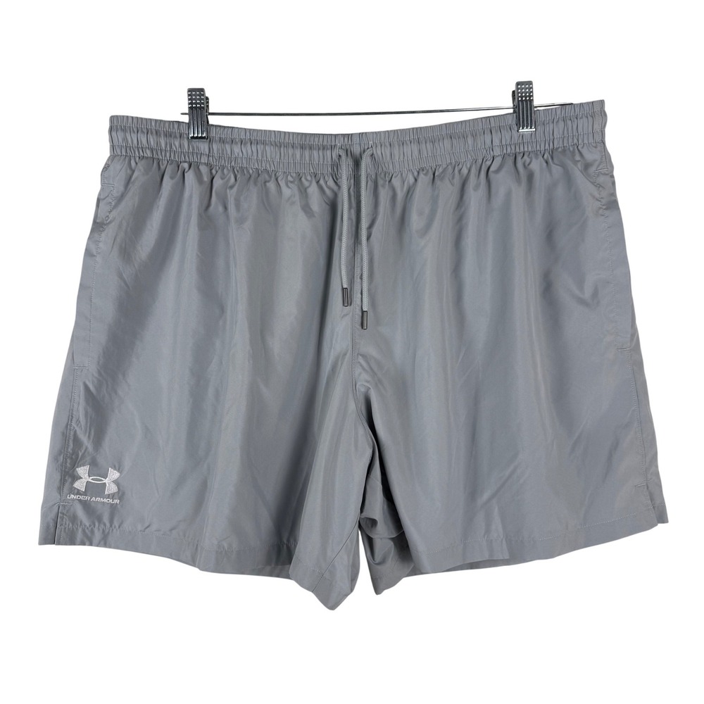 Under Armour UA Mens Loose Volley Shorts Gray 2XL XXL Training 1377191 NEW